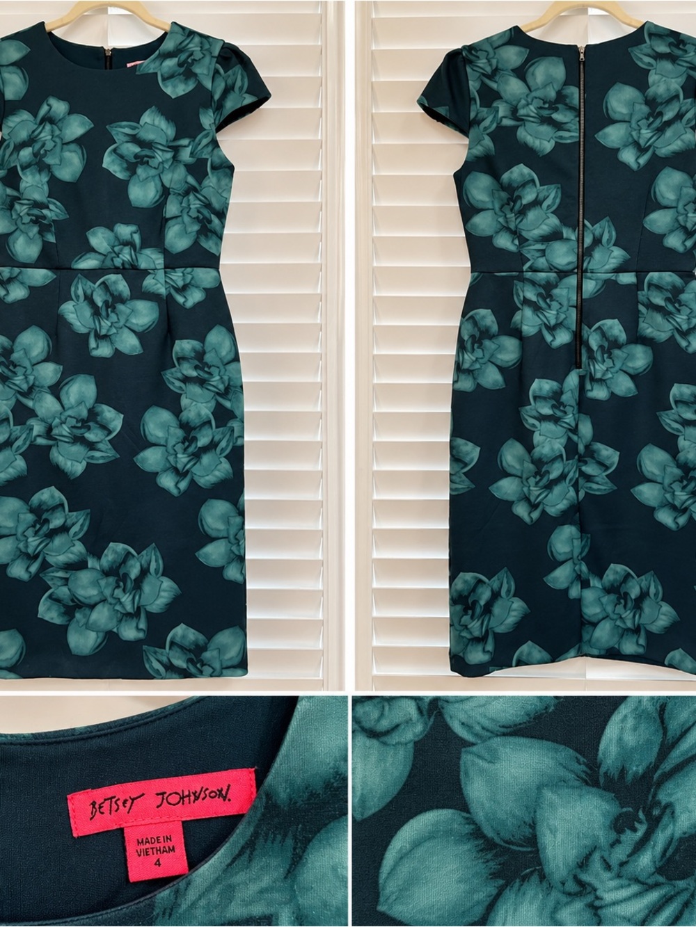 Betsey Johnson Teal Floral Sheath Tunic